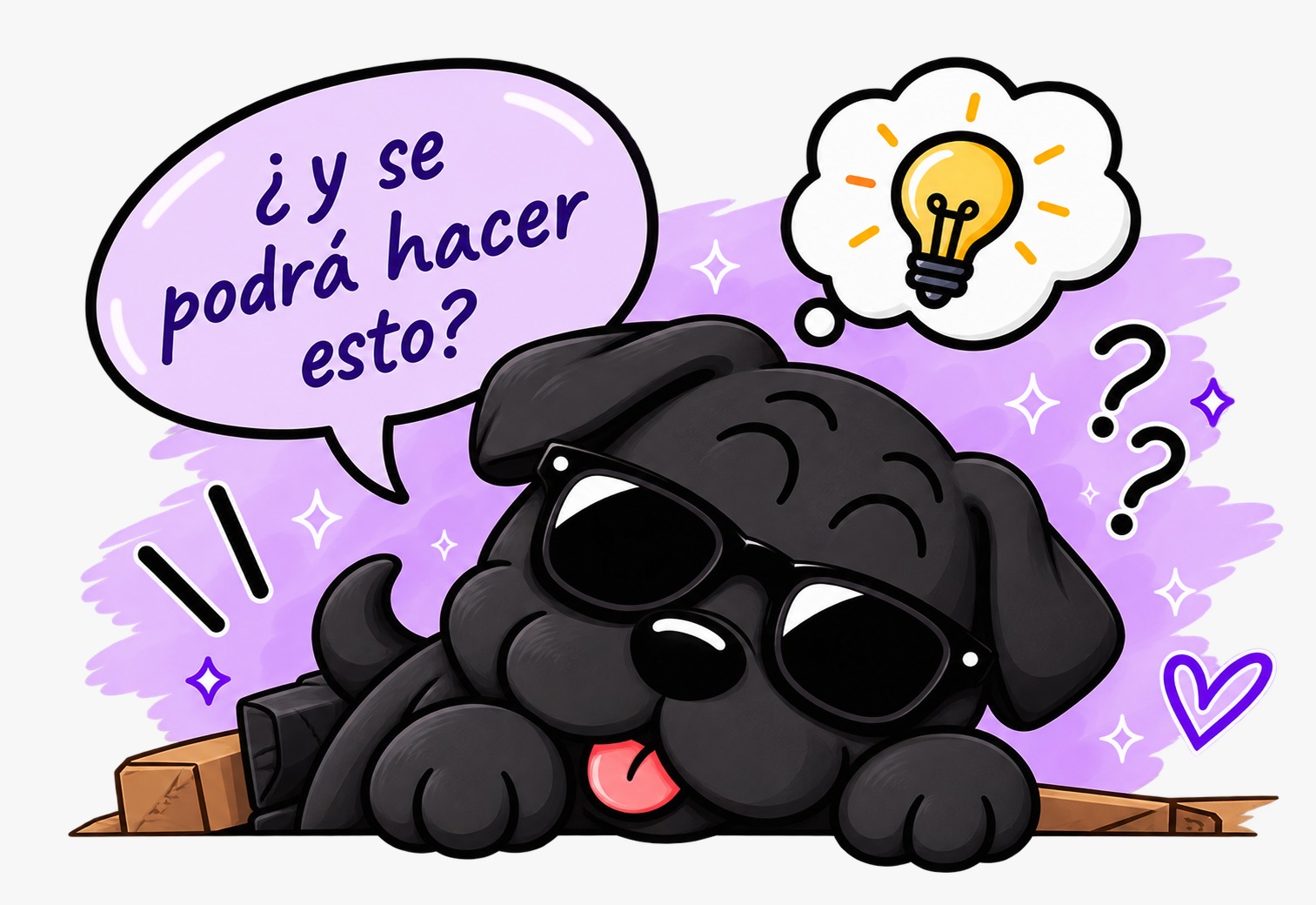 Mascota de KuroFab pensando en una idea nueva